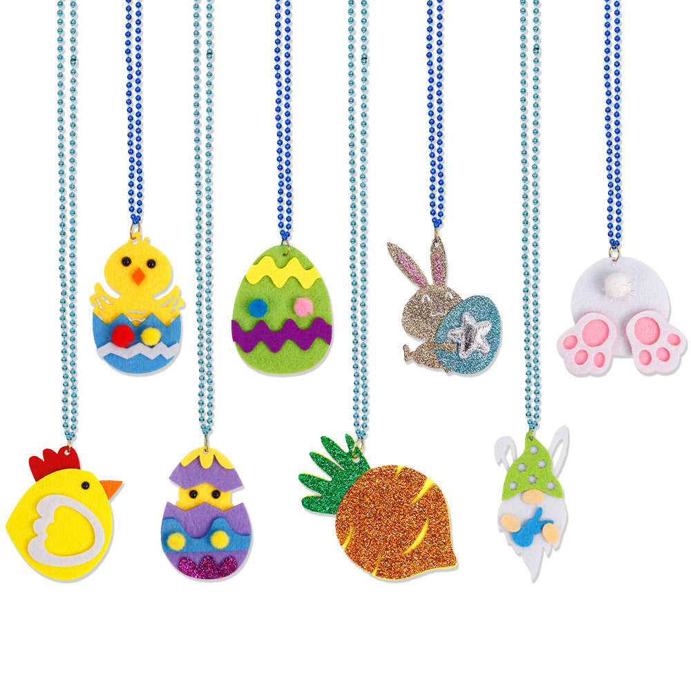 Wholesale  Easter Necklace Children' s Spring Rabbit Egg Necklaces