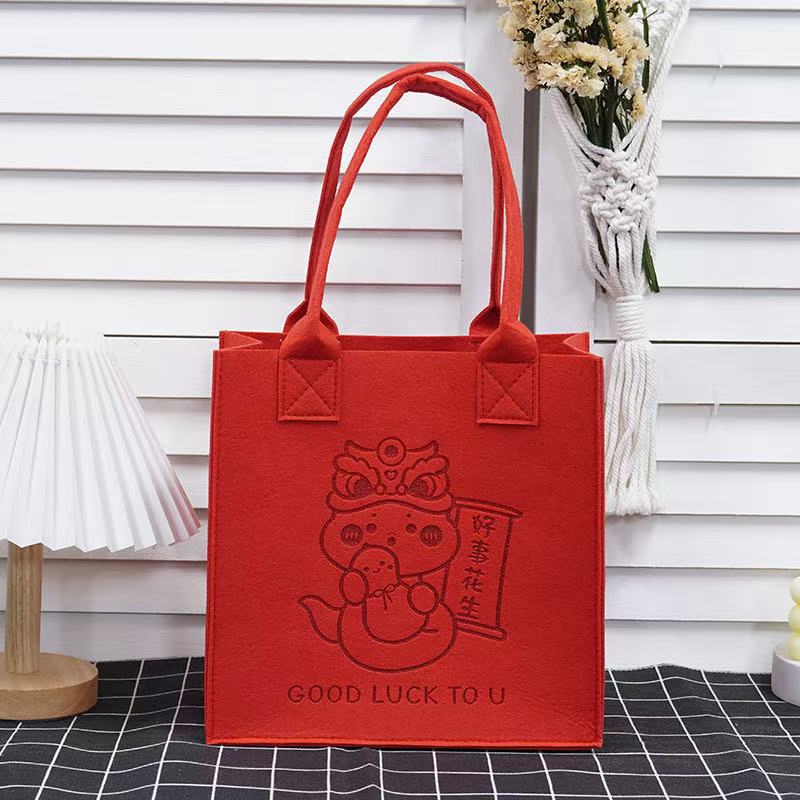 Wholesale Large Capacity Commuter Storage Bag Shopping Bag New Year Gift Felt Bag