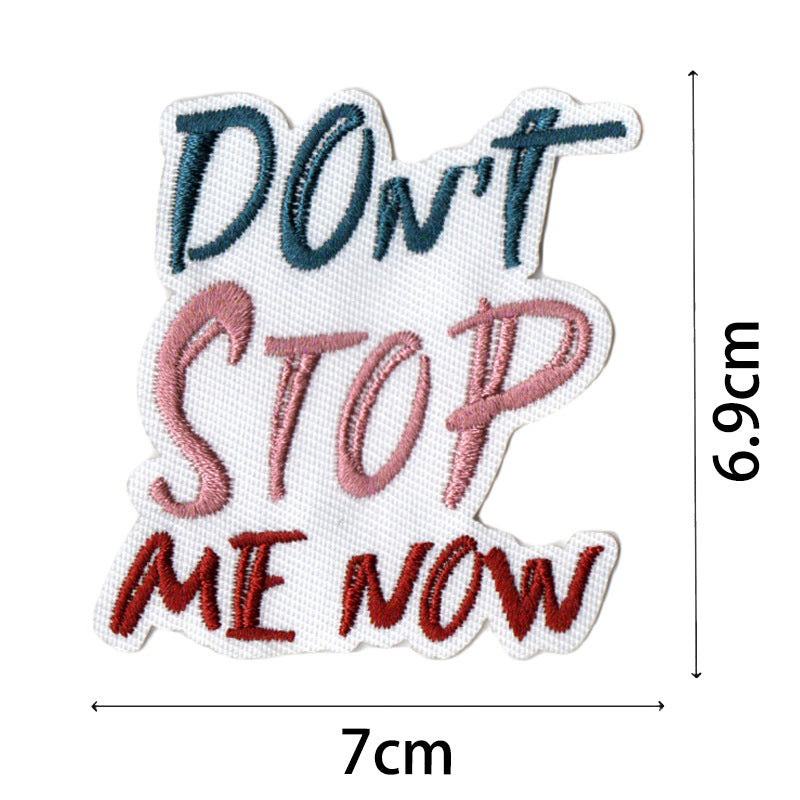 Wholesale Bohemian embroidered fabric patch with positive energy quotes for bags  DIY Patches