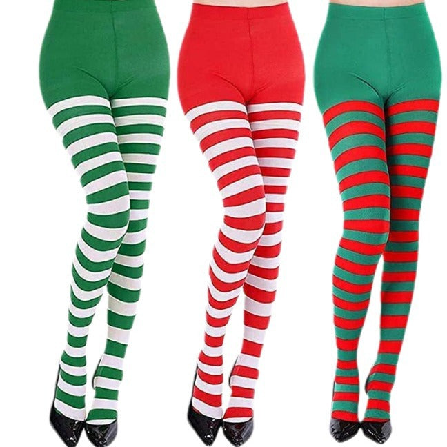 Wholesale Christmas Cosplay Props Red and White Striped One-piece Christmas Socks