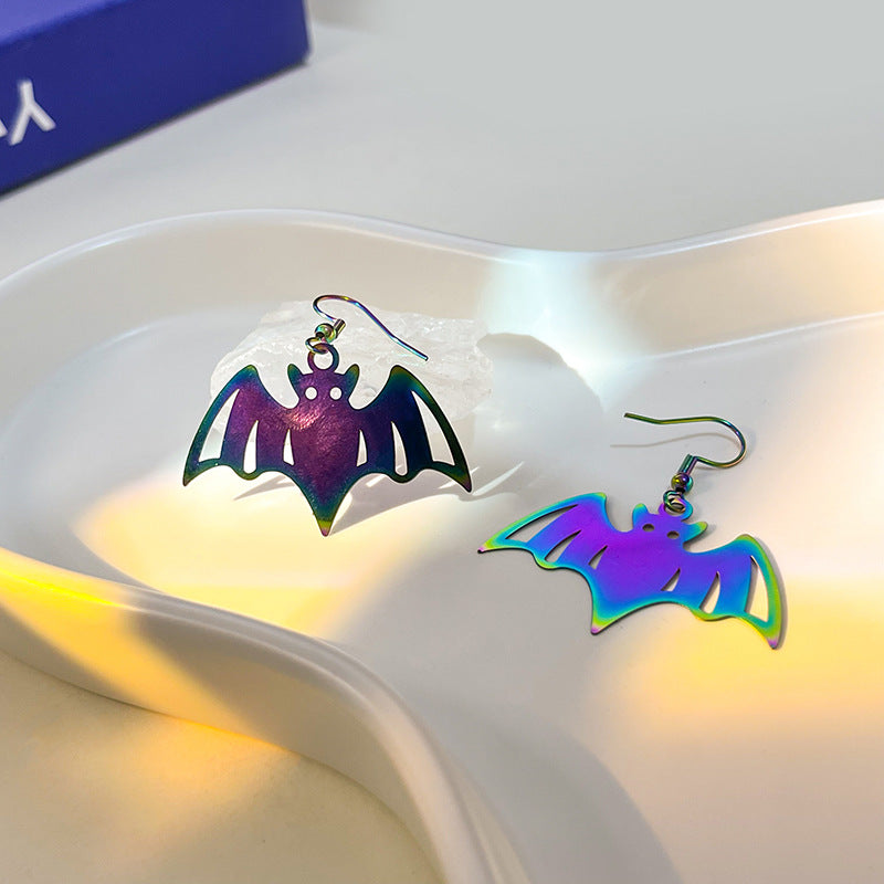Wholesale Halloween Funny Colorful Gradient Electroplating Color Matching Earrings