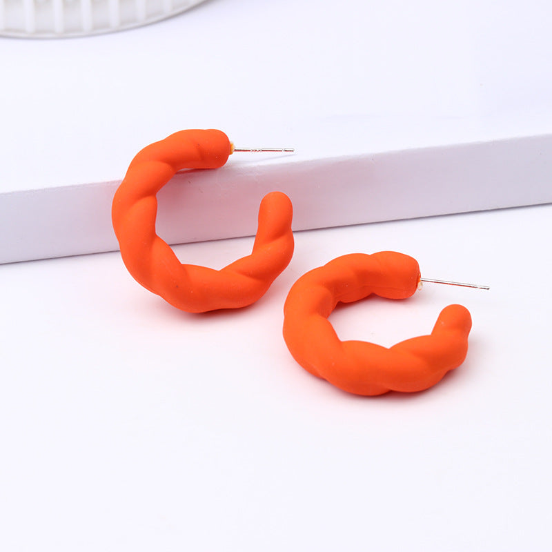 Wholesale Candy Color Twist Wreath Spray Painted Acrylic Earrings