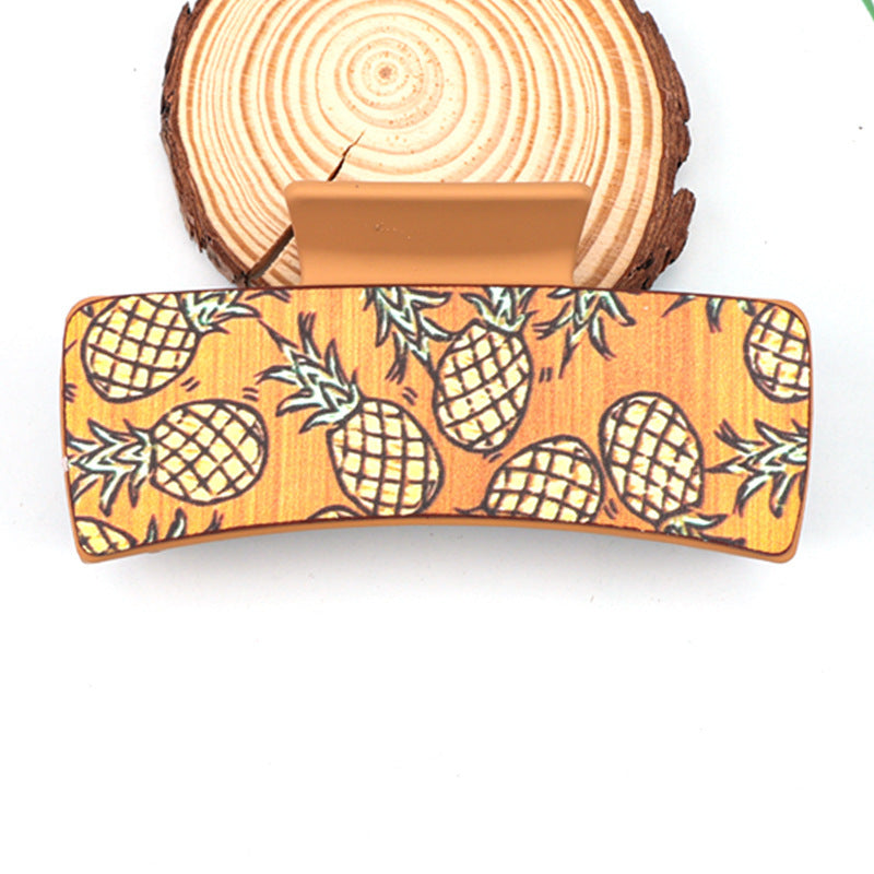 Wholesale Women S Floral Pineapple Wood Grain Claw Clip Hair Fashion Accessory For Everyday Styling Gift