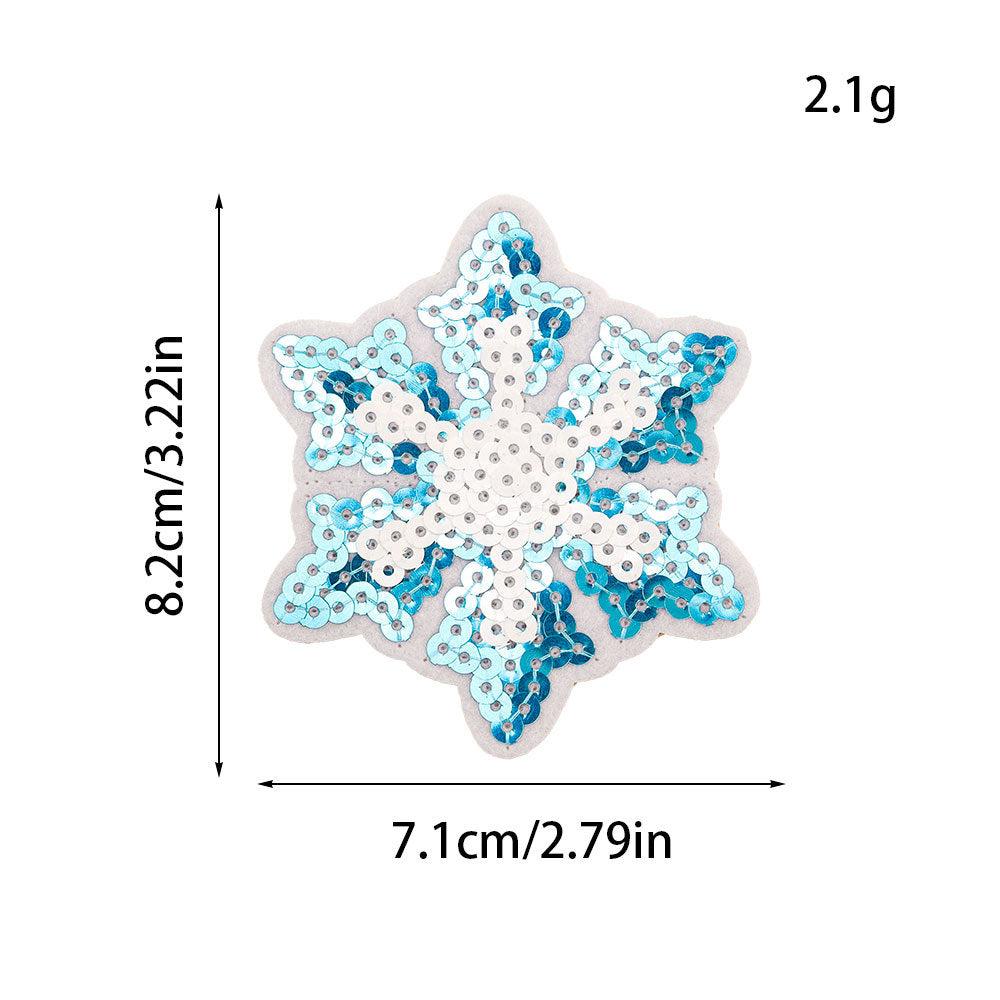 Wholesale Glitter Sequined Cloth Badge  Snowflake Reindeer Christmas Stocking Pattern