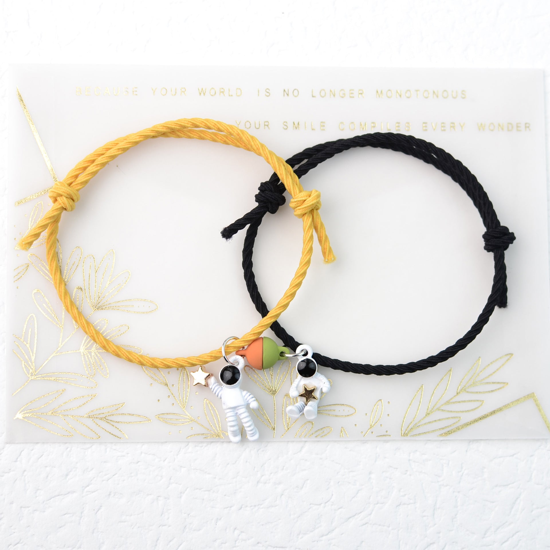 Wholesale Astronaut Can Reach the Stars Elastic String Couple Bracelet