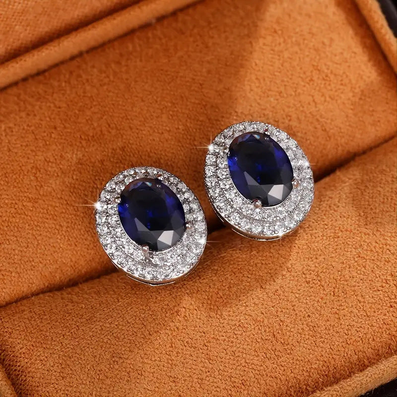Wholesale Dazzling Diamond Peacock Sapphire Earrings