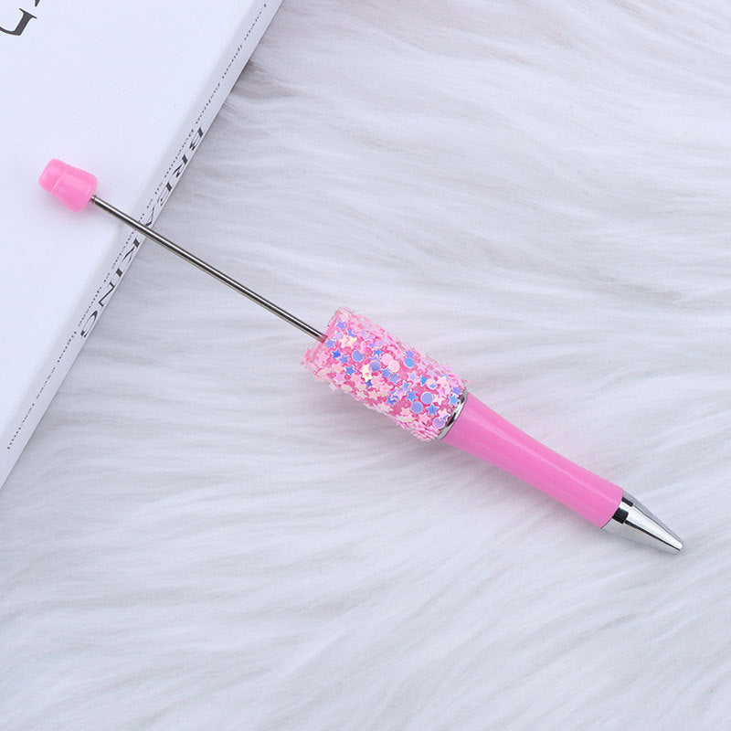 Wholesale 50pcs DIY sequins beaded pen in tock five-pointed star  creative cute beaded ballpoint pen stickers  cute pen