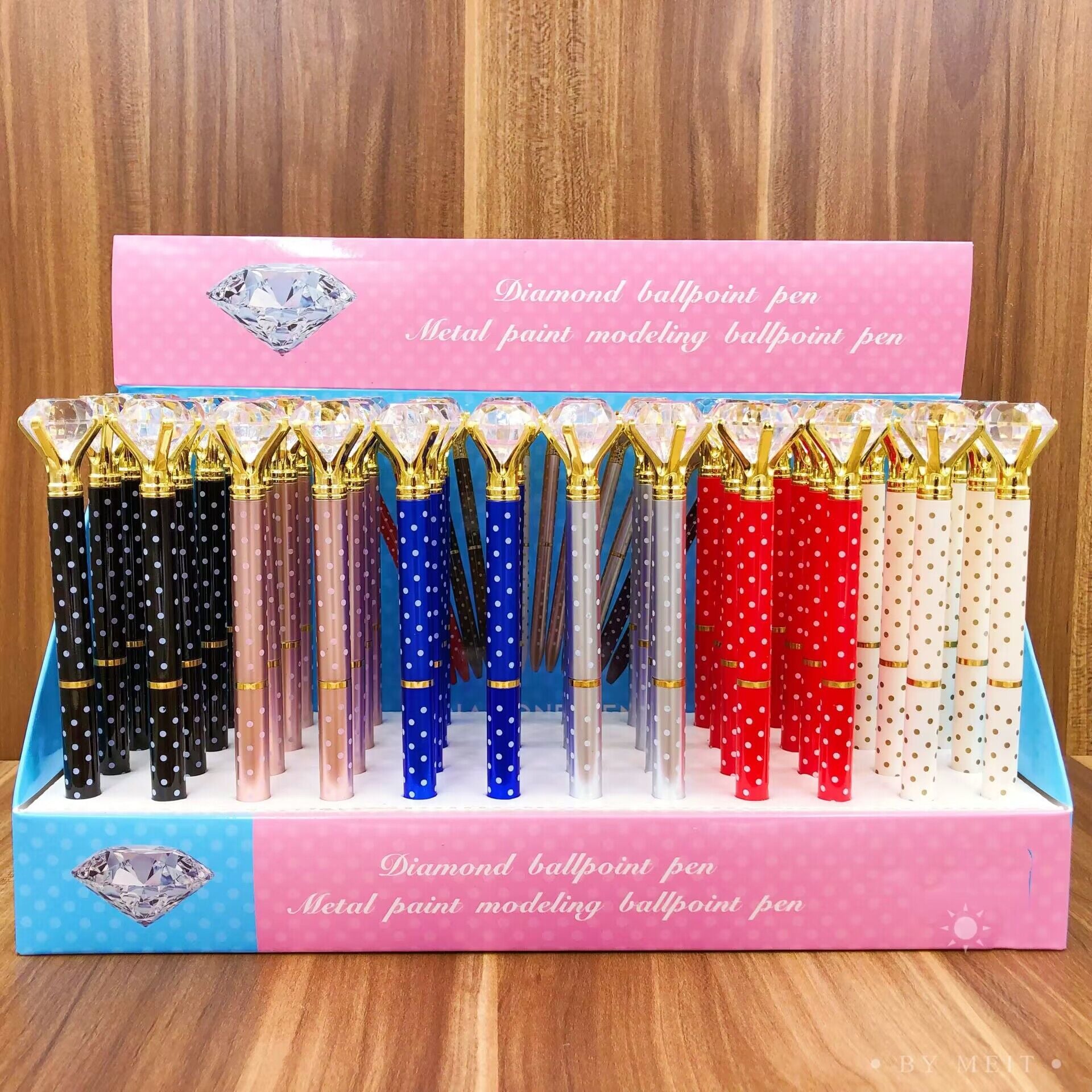 Wholesale 48pcs Cartoon Christmas Crystal Diamond Revolving Ballpoint Pen