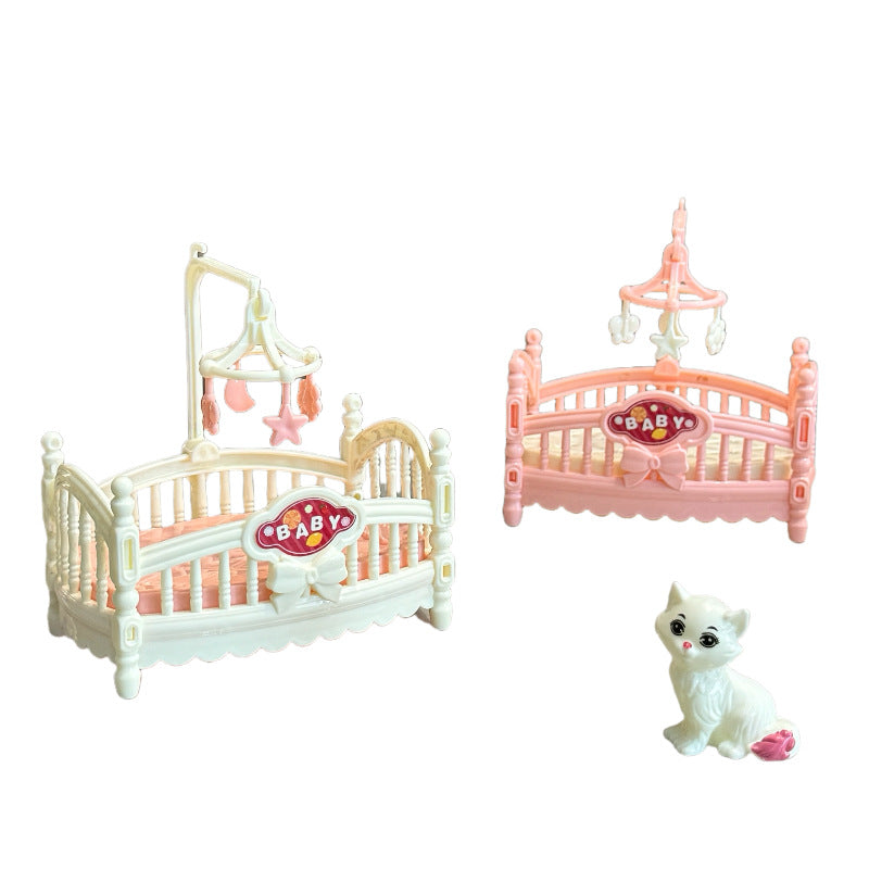 Wholesale Baby crib mini bedroom furniture miniature Doll Accessories