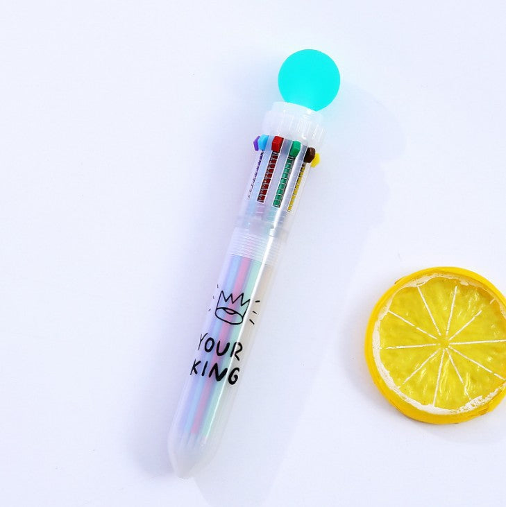 Wholesale Plastic Color Ball Multicolor Ballpoint Pen