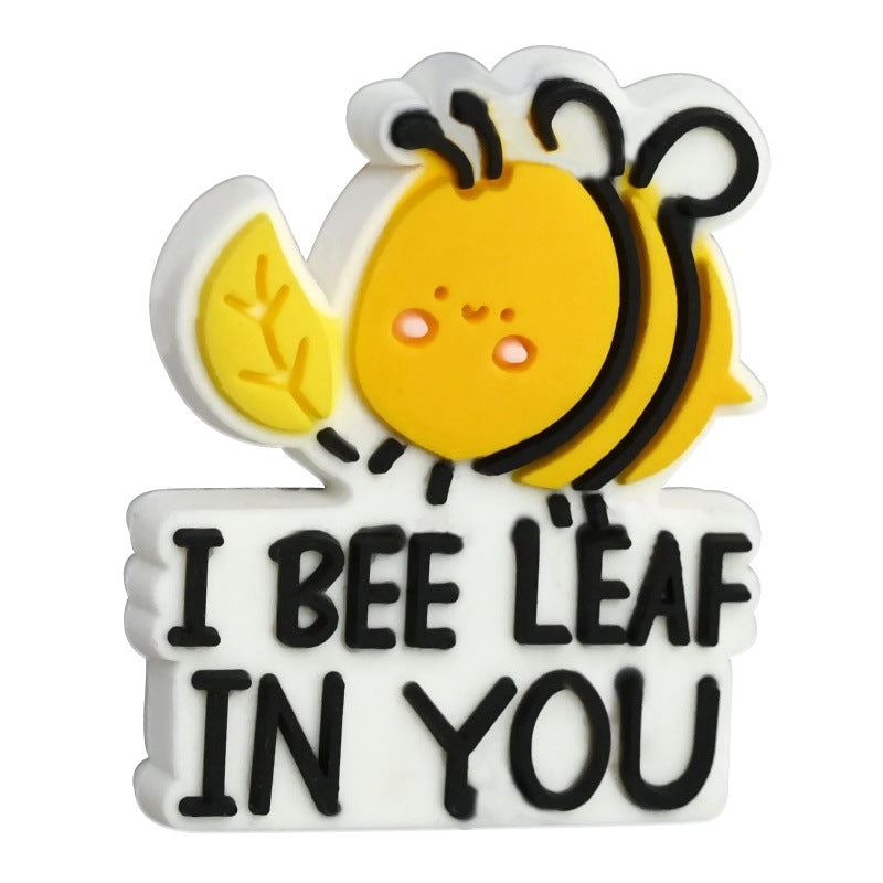 Wholesale Random 100pcs Colored phrase English through-hole Focal Beads