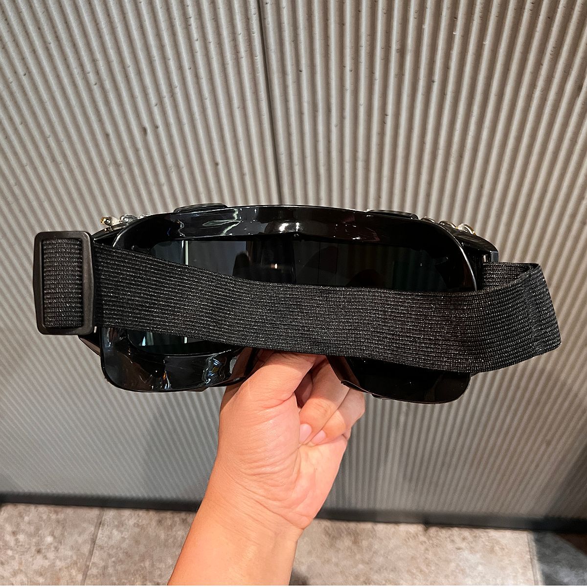 Wholesale Hiking goggles rhinestone large frame glasses