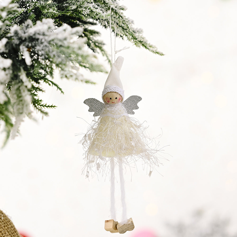 Wholesale Christmas Decoration Supplies Plush Girl Hanging Leg Pendant