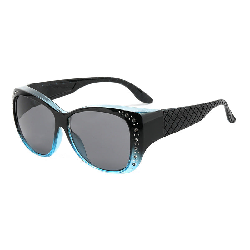Wholesale Retro diamond studded polarized sunglasses
