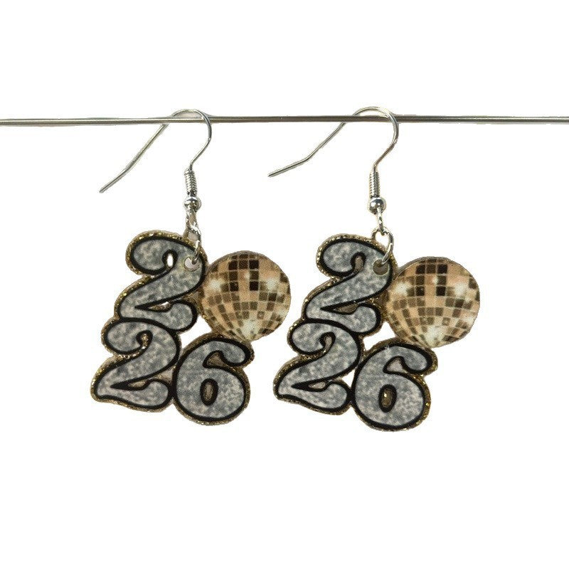 Wholesale 5pcs Acrylic earrings with lettering  vintage style