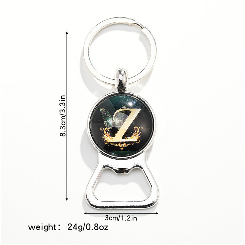 Wholesale Letter Butterfly Bottle Opener Time Gem Keychain
