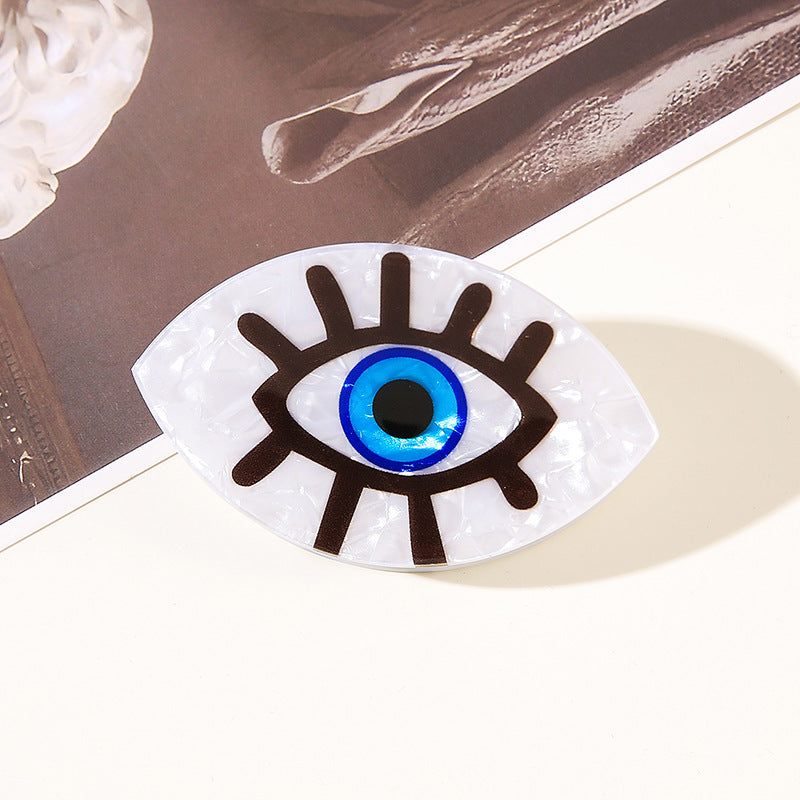 Wholesale Round Evil Eye Hair Clip Acrylic Claw Clip Bohemian Greek Style Fashion Hair Accessory For Women Resale