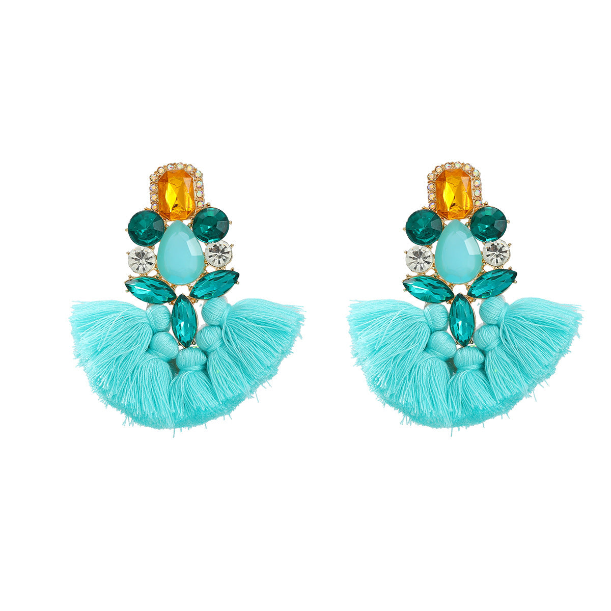 Wholesale Tassel Exaggerated Boho Style Earrings