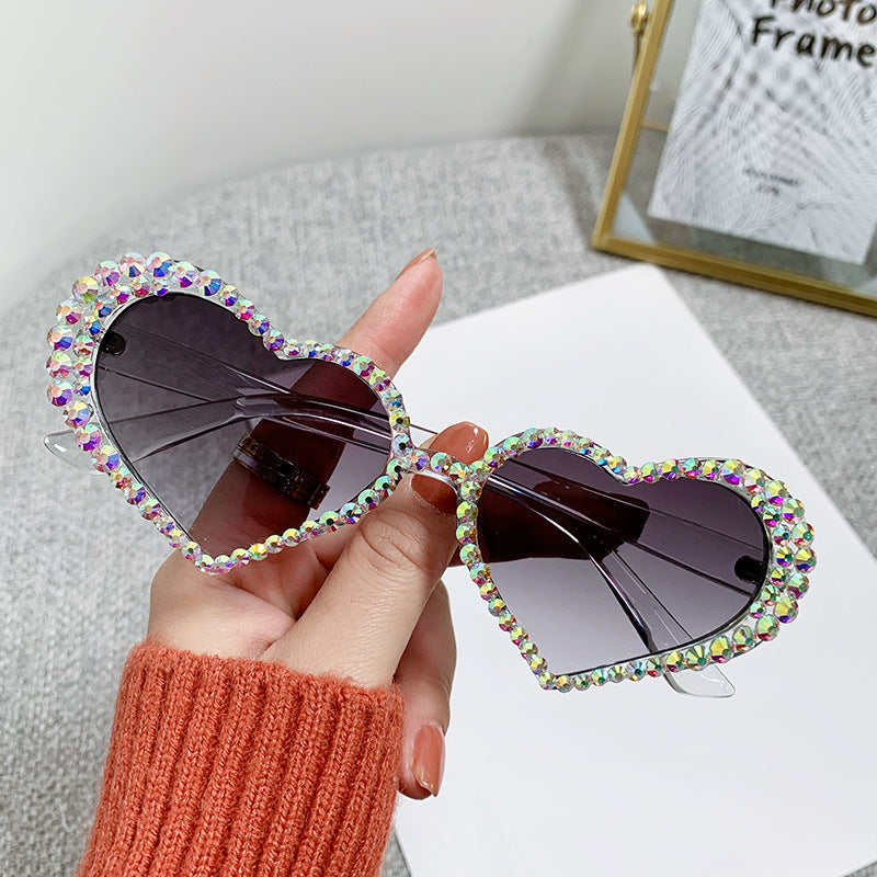 Wholesale Rhinestone Love PC Sunglasses