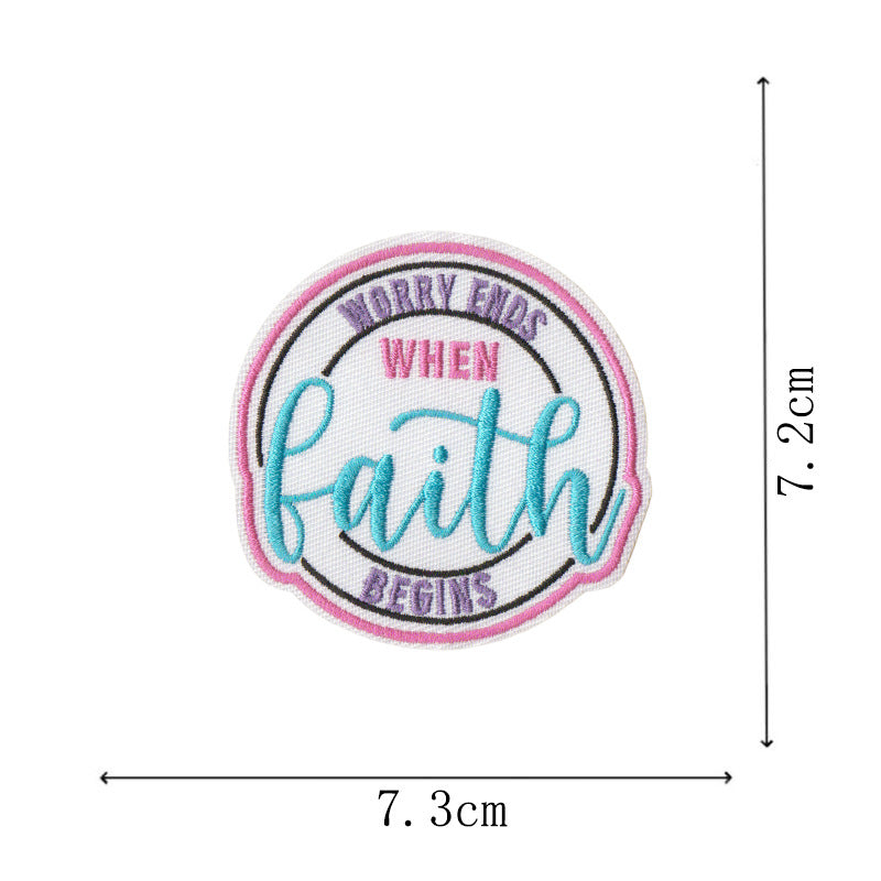 Wholesale Chic Embroidered Patches 16 Pcs Bible Verse Iron On Applique For et Clothing Decoration Resale Gift