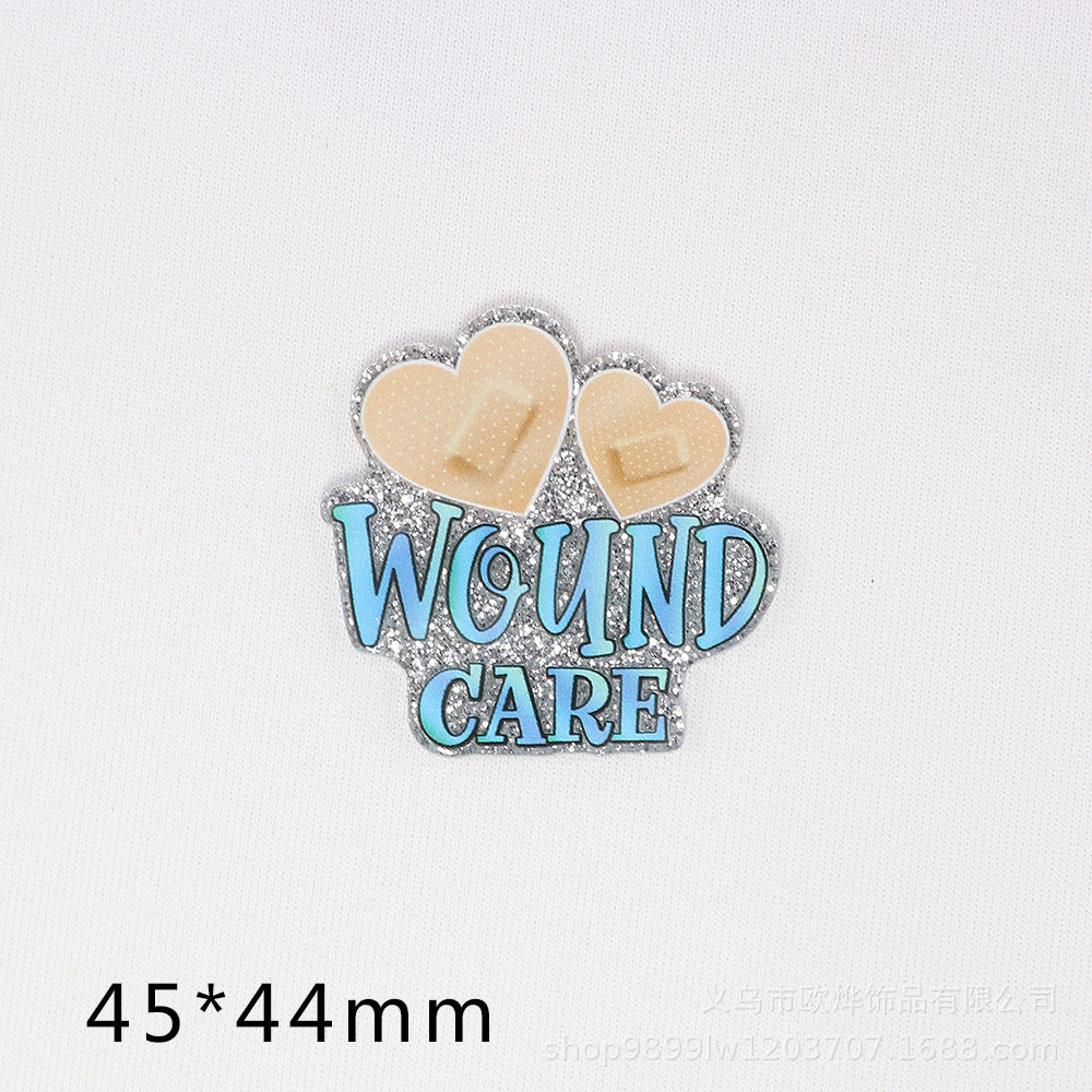 Wholesale   10pcs  New loose powder cross-border cartoon letter drink love bag j05ewelry acrylic pin DIY patch accessories