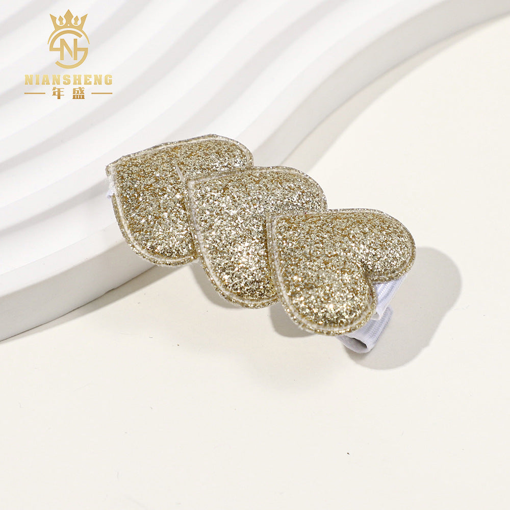 Wholesale Fine powder Valentine's Day heart children's hairpin