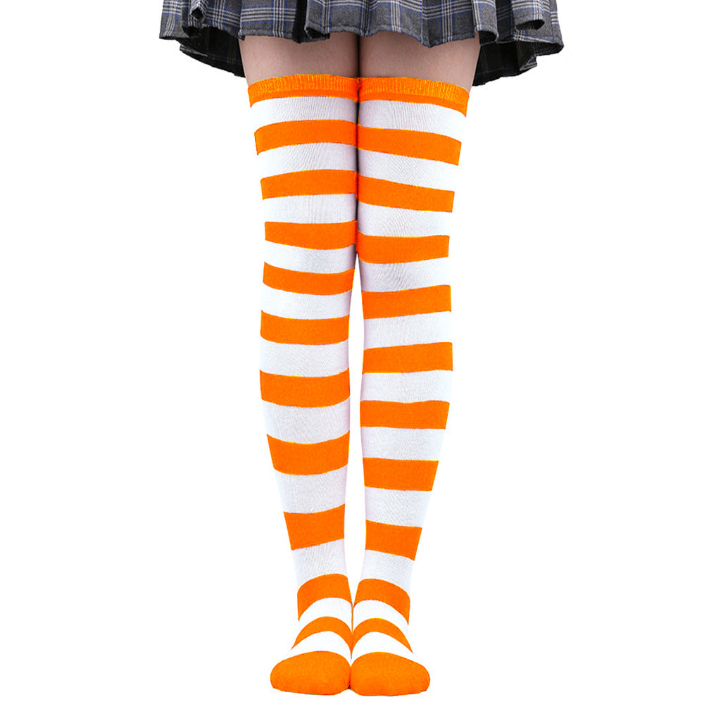 Wholesale Halloween Zebra Over-the-Knee Striped Socks