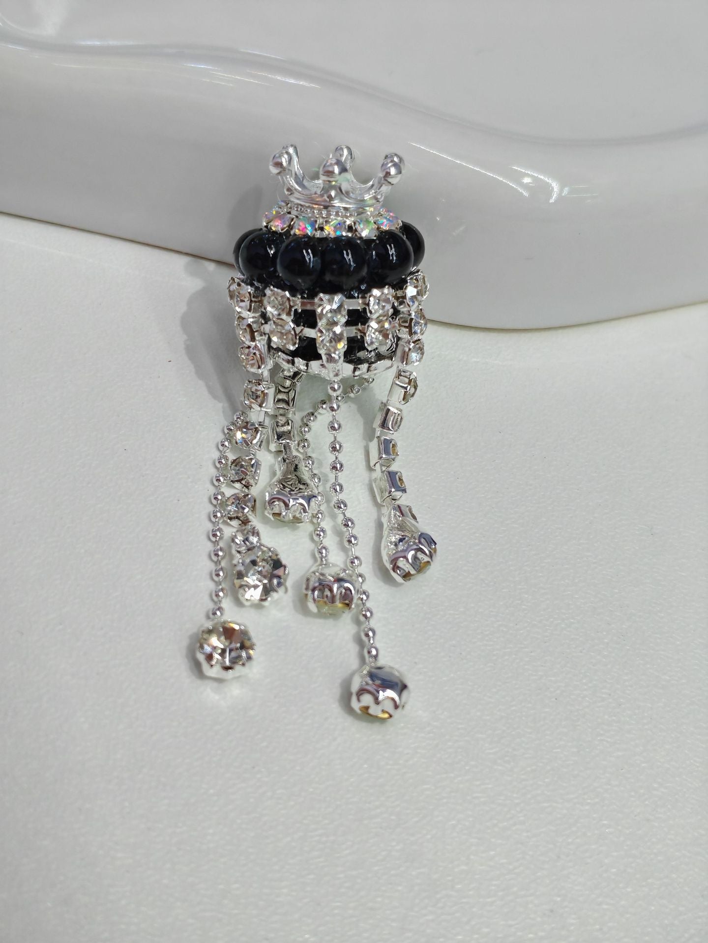 Wholesale 30pcs colored crown tassel diamond beads