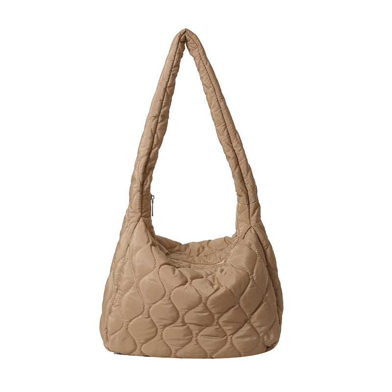 Wholesale Nylon Simple Solid Color Diamond Grid Large Capacity Single Shoulder Crossbody Bag