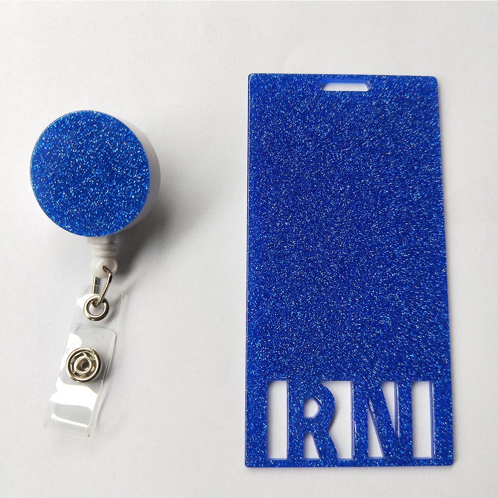 Wholesale Badge Reels Acrylic Easy-Pull Button ID Card Holder Badge Scroll Retractable Keychain