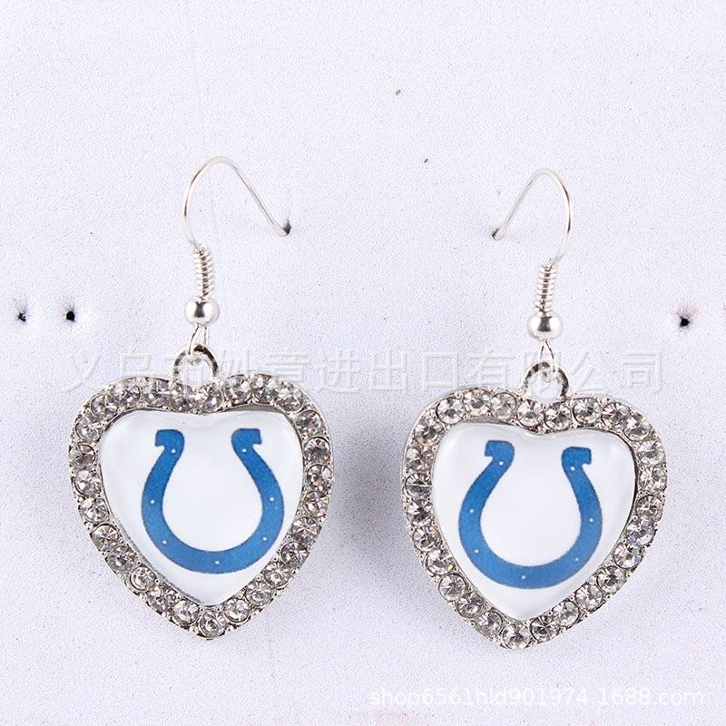 Wholesale Peach Dot Diamond Logo Earrings