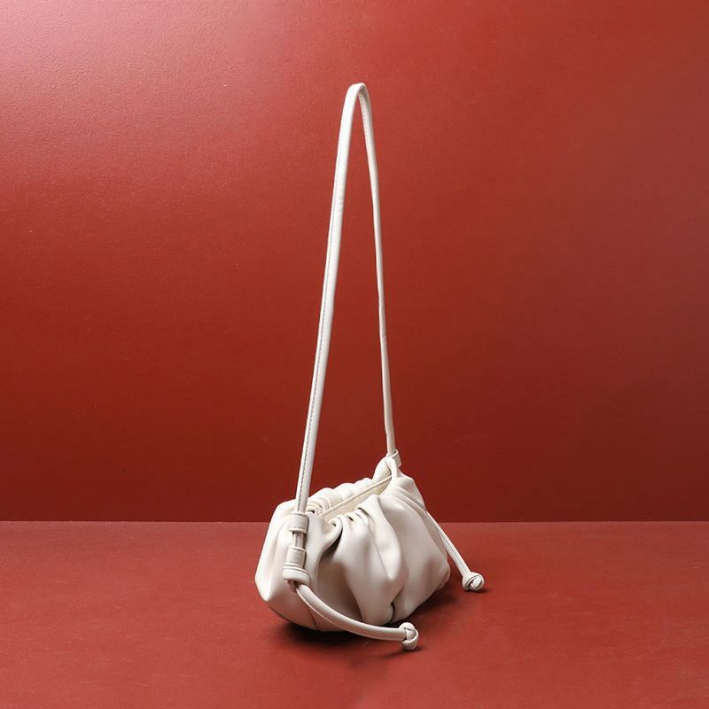 Wholesale Cloud Gold Soft Leather Pleated Dumpling Clutch Bag