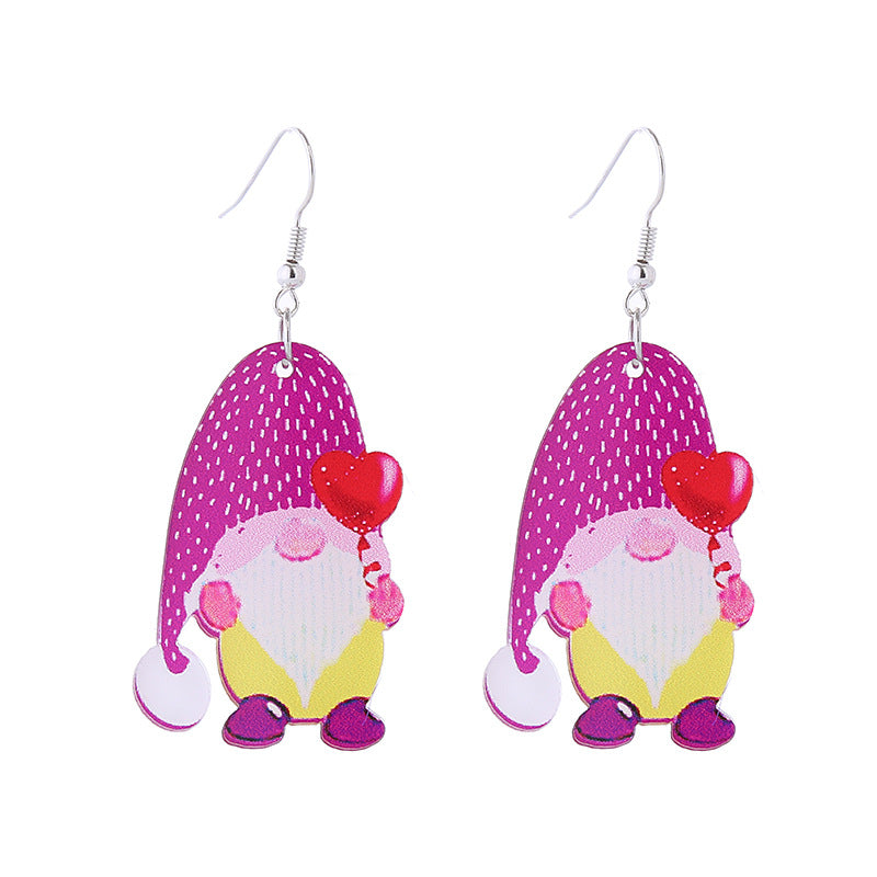 Wholesale Valentine's Day Pink Tape Love Balloon Acrylic Earrings