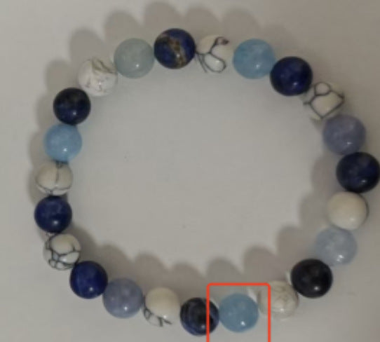 Wholesale 8mm mixed color white turquoise natural stone healing bracelet