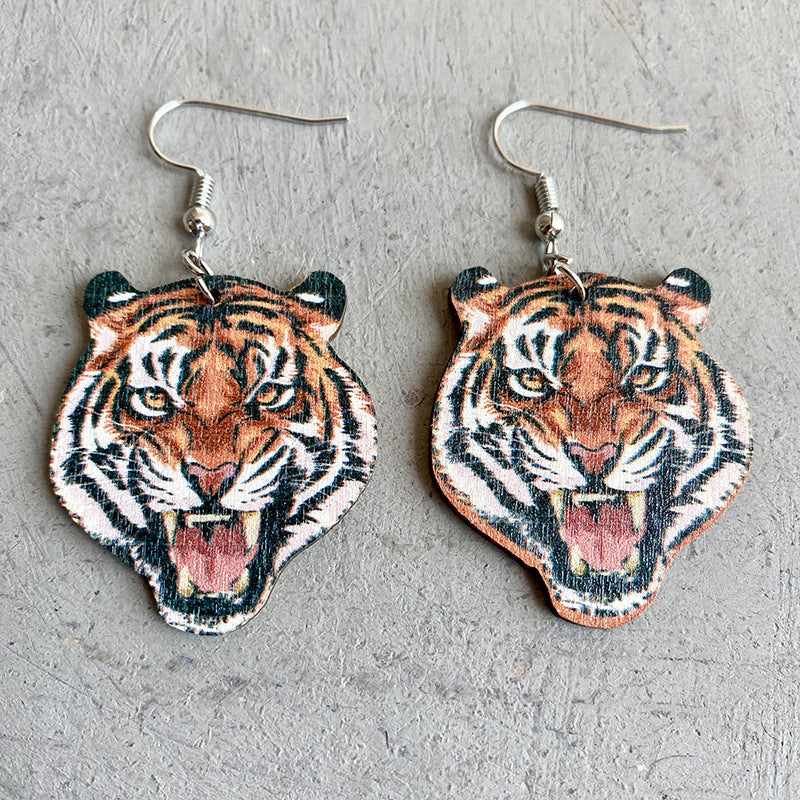 Wholesale Fun Animal Wooden Earrings