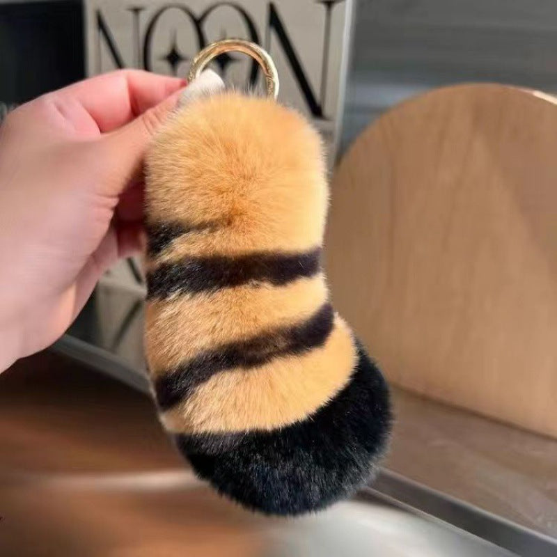 Wholesale Cute Real Otter Rabbit Fur Keychains