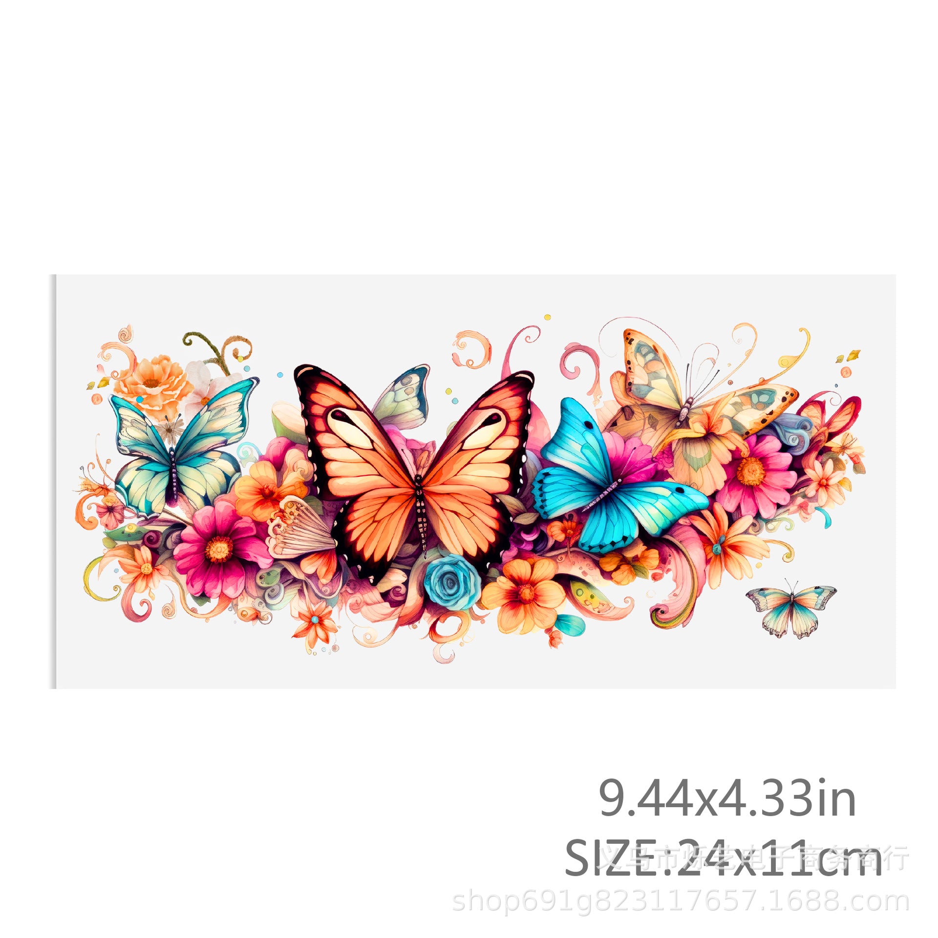 Wholesale Colorful Butterfly and Flower Series 16oz Cup UV DTF Wraps
