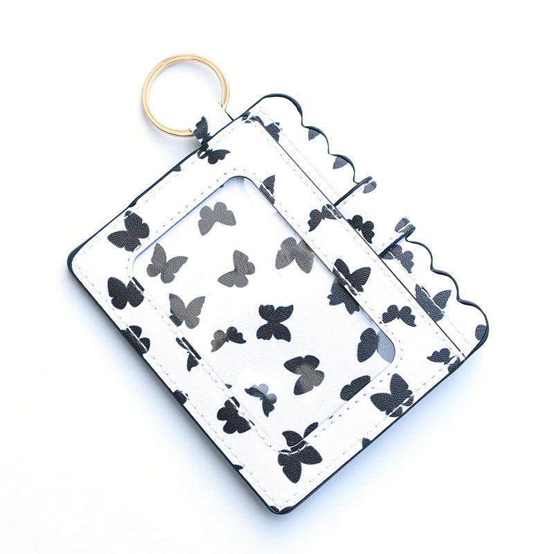 Wholesale PU Leather Leopard Purse Keychain