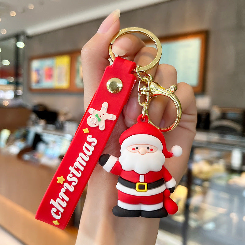 Wholesale Christmas Snowman Car Soft Rubber Keychain