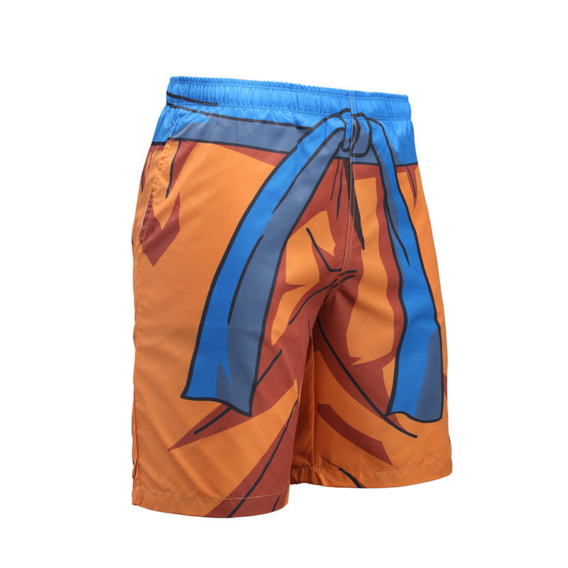 Wholesale Orange Printed Polyester Swimwear Shorts