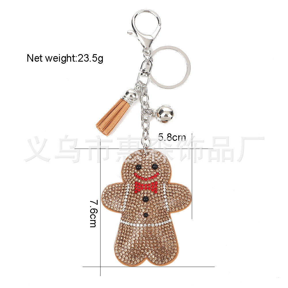 Wholesale 4pcs Diamond studded cartoon Rhinestone Keychain