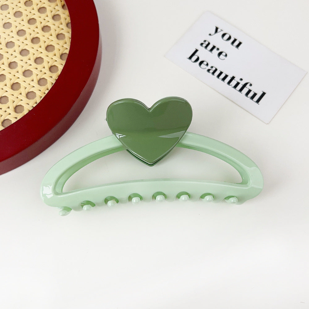 Wholesale Resin Hollow Out Half Circle Heart Color Matching Hair Clip