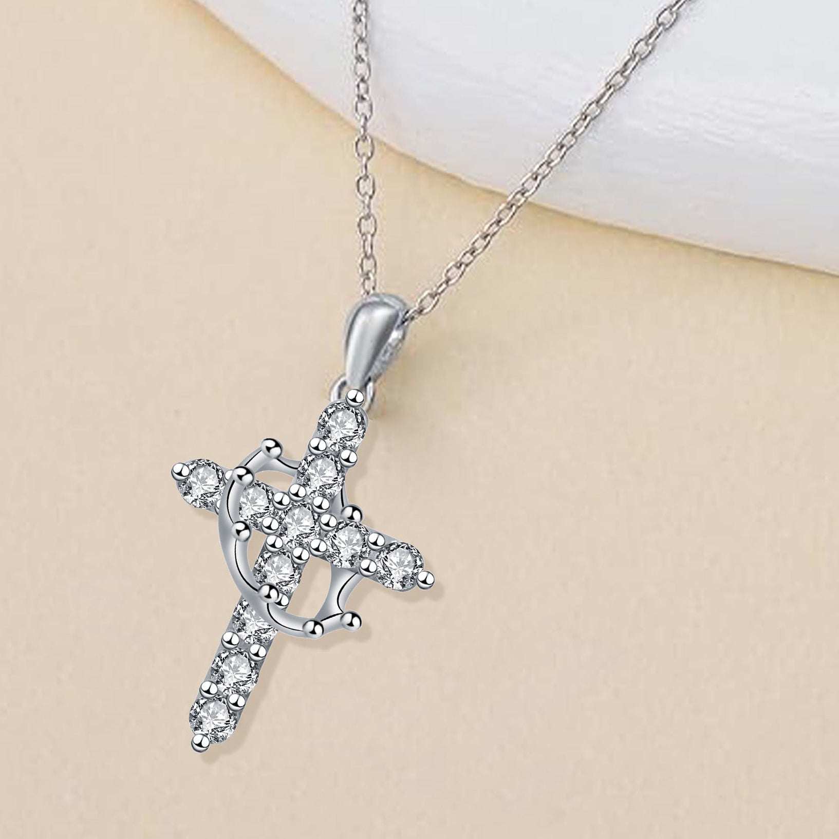 Wholesale Crown Cross Necklace Multi-Color Jewelry