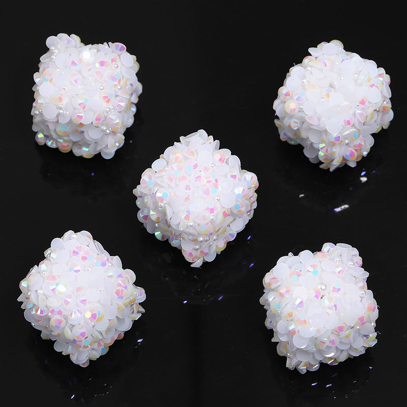 Wholesale 10pcs Colorful Resin Diamond Soft Sugar Beads