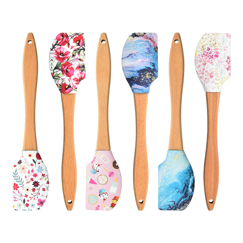Wholesale Medium Spatula Wooden Handle Baking Tool