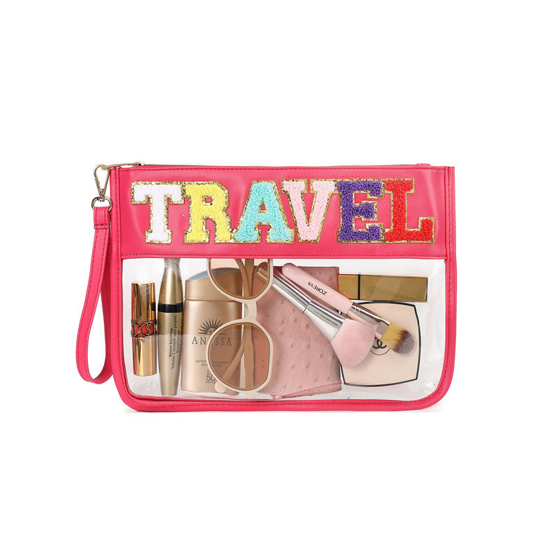 Wholesale Popular Transparent Letter Makeup Bag, Storage Bag, Travel Bag