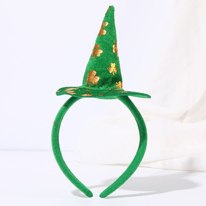 Wholesale St.  Patrick' s Day Green Clover Hat Headband
