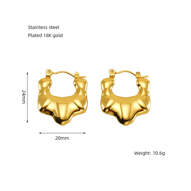 Wholesale Stainless Steel Vintage Türkiye Love Eyes Horn Bag Earrings