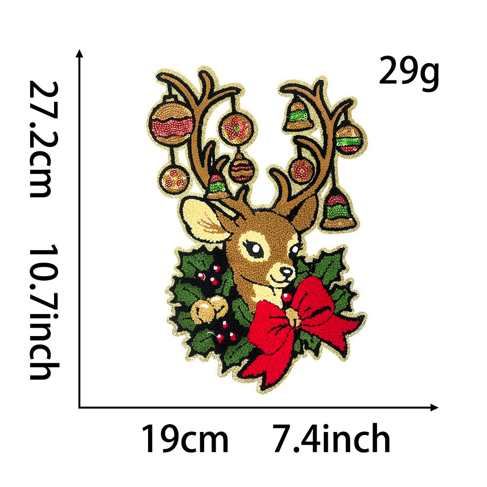 Wholesale Stylish Large Christmas  Patch With Gingerbread OH SNAP Sequin Embroidered Applique For et OLY Exclusive