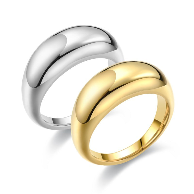 Wholesale Cup Handle Shape Simple Titanium Steel Ring